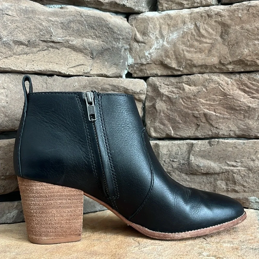 Madewell Brenner Black Leather Ankle Boots /‎ SZ 8